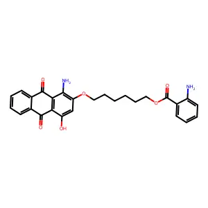 9,10-Anthracenedione, 1-amino-2-((6-((2-aminobenzoyl)oxy)hexyl)oxy)-4-hydroxy- structure