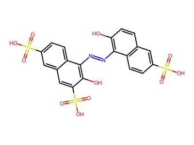 1-(2-Hydroxy-6-sulfo-1-naphthylazo)-2-naphthol-3,6-disulfonic acid structure