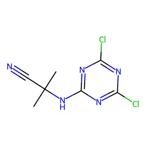 2-((4,6-Dichloro-1,3,5-triazin-2-yl)amino)-2-methylpropiononitrile structure