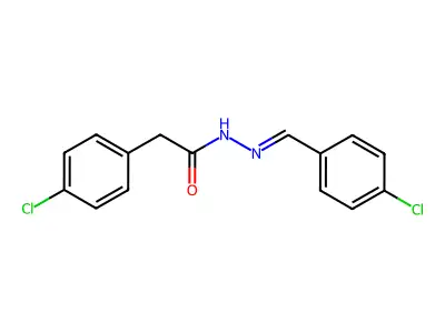 2-(4-chlorophenyl)-N-[(E)-(4-chlorophenyl)methylideneamino]acetamide structure