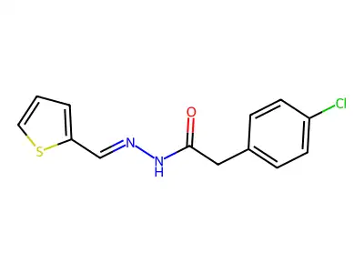 2-(4-chlorophenyl)-N-[(E)-thiophen-2-ylmethylideneamino]acetamide structure
