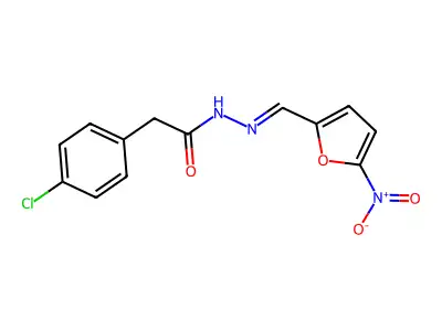 2-(4-chlorophenyl)-N'-[(E)-(5-nitrofuran-2-yl)methylidene]acetohydrazide structure