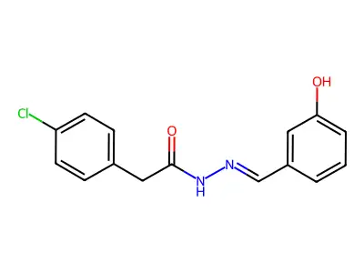 2-(4-chlorophenyl)-N-[(E)-(3-hydroxyphenyl)methylideneamino]acetamide structure