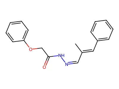 N-[(2-methyl-3-phenylprop-2-enylidene)amino]-2-phenoxyacetamide structure