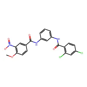 N-[3-[(2,4-dichlorobenzoyl)amino]phenyl]-4-methoxy-3-nitrobenzamide structure