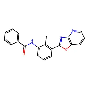 N-[2-methyl-3-([1,3]oxazolo[4,5-b]pyridin-2-yl)phenyl]benzamide structure