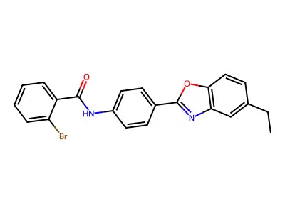 2-bromo-N-[4-(5-ethyl-1,3-benzoxazol-2-yl)phenyl]benzamide structure