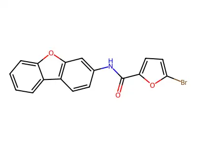 5-bromo-N-dibenzofuran-3-ylfuran-2-carboxamide structure