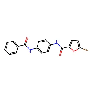 N-[4-(benzoylamino)phenyl]-5-bromo-2-furamide structure