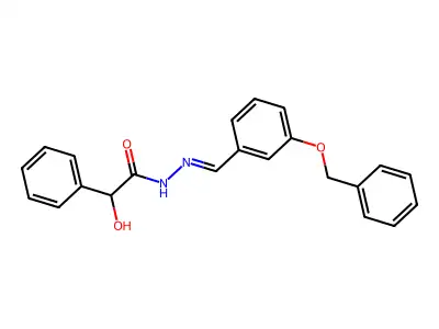 2-hydroxy-2-phenyl-N-[(3-phenylmethoxyphenyl)methylideneamino]acetamide structure