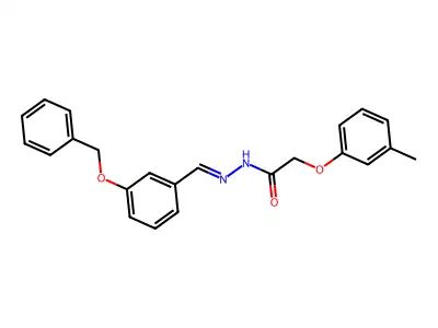 2-(3-methylphenoxy)-N-[(3-phenylmethoxyphenyl)methylideneamino]acetamide structure