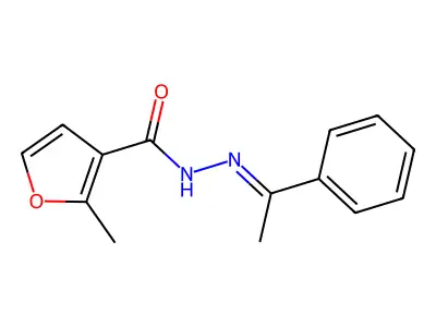2-methyl-N-[(E)-1-phenylethylideneamino]furan-3-carboxamide structure