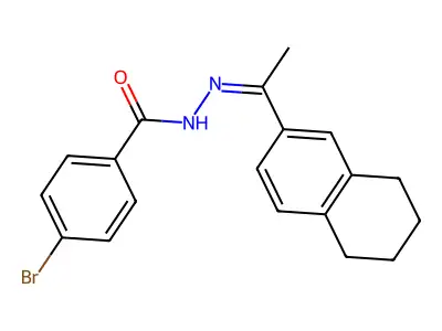 4-bromo-N-[(Z)-1-(5,6,7,8-tetrahydronaphthalen-2-yl)ethylideneamino]benzamide structure