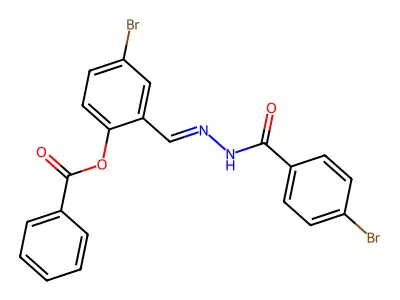 [4-Bromo-2-[[(4-bromobenzoyl)hydrazinylidene]methyl]phenyl] benzoate structure