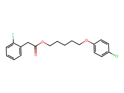 5-(4-Chlorophenoxy)pentyl 2-(2-fluorophenyl)acetate structure