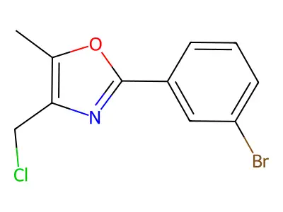 2-(3-Bromophenyl)-4-(chloromethyl)-5-methyl-1,3-oxazole structure
