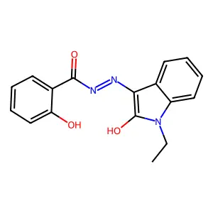 (Z)-N'-(1-ethyl-2-oxoindolin-3-ylidene)-2-hydroxybenzohydrazide structure