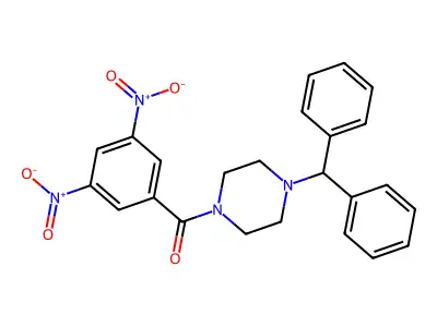 (4-Benzhydrylpiperazin-1-yl)-(3,5-dinitrophenyl)methanone structure