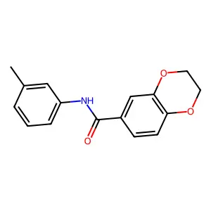 N-(3-methylphenyl)-2,3-dihydro-1,4-benzodioxine-6-carboxamide structure