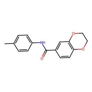 N-(4-methylphenyl)-2,3-dihydro-1,4-benzodioxine-6-carboxamide structure