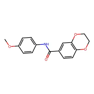 N-(4-methoxyphenyl)-2,3-dihydro-1,4-benzodioxine-6-carboxamide structure