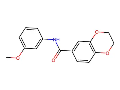 N-(3-methoxyphenyl)-2,3-dihydro-1,4-benzodioxine-6-carboxamide structure