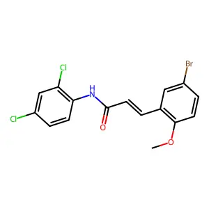(E)-3-(5-bromo-2-methoxyphenyl)-N-(2,4-dichlorophenyl)prop-2-enamide structure