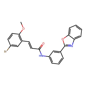 (E)-N-[3-(1,3-benzoxazol-2-yl)phenyl]-3-(5-bromo-2-methoxyphenyl)prop-2-enamide structure