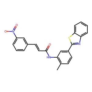 (E)-N-[5-(1,3-benzothiazol-2-yl)-2-methylphenyl]-3-(3-nitrophenyl)prop-2-enamide structure