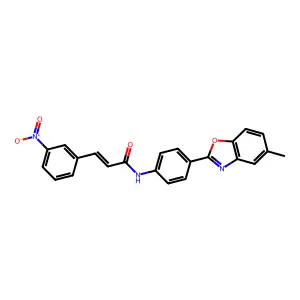 (E)-N-[4-(5-methyl-1,3-benzoxazol-2-yl)phenyl]-3-(3-nitrophenyl)prop-2-enamide structure