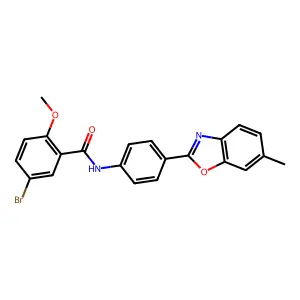 5-bromo-2-methoxy-N-[4-(6-methyl-1,3-benzoxazol-2-yl)phenyl]benzamide structure
