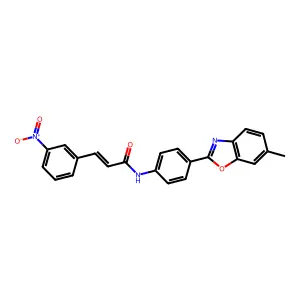 (E)-N-[4-(6-methyl-1,3-benzoxazol-2-yl)phenyl]-3-(3-nitrophenyl)prop-2-enamide structure