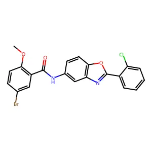 5-bromo-N-[2-(2-chlorophenyl)-1,3-benzoxazol-5-yl]-2-methoxybenzamide structure