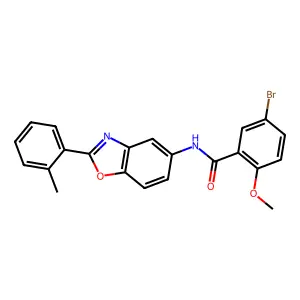 5-bromo-2-methoxy-N-[2-(2-methylphenyl)-1,3-benzoxazol-5-yl]benzamide structure