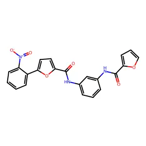 N-[3-(furan-2-carbonylamino)phenyl]-5-(2-nitrophenyl)furan-2-carboxamide structure