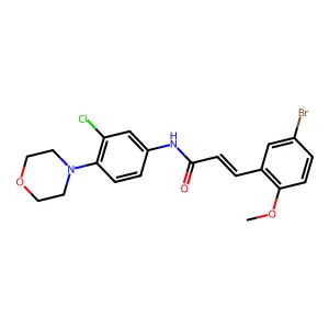 (E)-3-(5-bromo-2-methoxyphenyl)-N-(3-chloro-4-morpholin-4-ylphenyl)prop-2-enamide structure