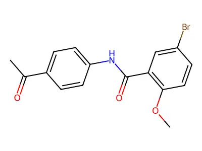 N-(4-acetylphenyl)-5-bromo-2-methoxybenzamide structure
