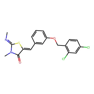 5-{3-[(2,4-dichlorobenzyl)oxy]benzylidene}-3-methyl-2-(methylimino)-1,3-thiazolidin-4-one structure