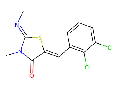 5-[(2,3-Dichlorophenyl)methylene]-3-methyl-2-(methylimino)-4-thiazolidinone structure