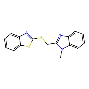 2-(1-Methyl-1H-benzoimidazol-2-ylmethylsulfanyl)-benzothiazole structure