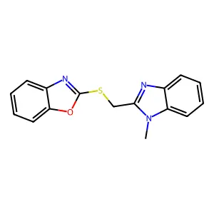 2-[(1-Methylbenzimidazol-2-yl)methylsulfanyl]-1,3-benzoxazole structure