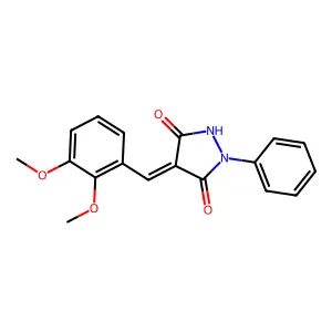(4E)-4-(2,3-dimethoxybenzylidene)-1-phenylpyrazolidine-3,5-dione structure