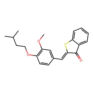 (2Z)-2-[[3-methoxy-4-(3-methylbutoxy)phenyl]methylidene]-1-benzothiophen-3-one structure
