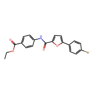 Ethyl 4-{[5-(4-bromophenyl)-2-furoyl]amino}benzoate structure