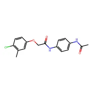 N-(4-acetamidophenyl)-2-(4-chloro-3-methylphenoxy)acetamide structure