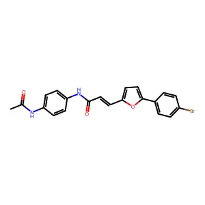 (E)-N-(4-acetamidophenyl)-3-(5-(4-bromophenyl)furan-2-yl)acrylamide structure
