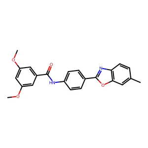 3,5-dimethoxy-N-[4-(6-methyl-1,3-benzoxazol-2-yl)phenyl]benzamide structure