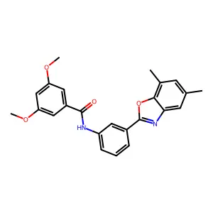 N-[3-(5,7-dimethyl-1,3-benzoxazol-2-yl)phenyl]-3,5-dimethoxybenzamide structure
