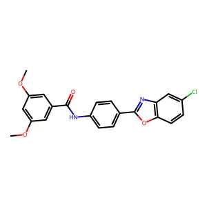 N-[4-(5-chloro-1,3-benzoxazol-2-yl)phenyl]-3,5-dimethoxybenzamide structure