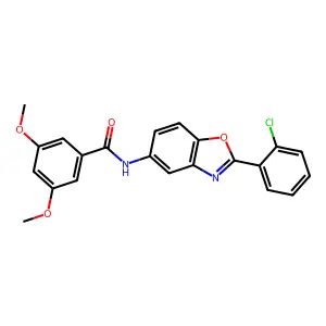 N-[2-(2-chlorophenyl)-1,3-benzoxazol-5-yl]-3,5-dimethoxybenzamide structure
